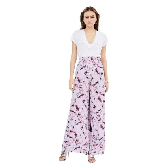 IRO Tany Floral Print Wide Leg Mid Rise Waist Pants Fall Boho Style - Picture 2 of 9